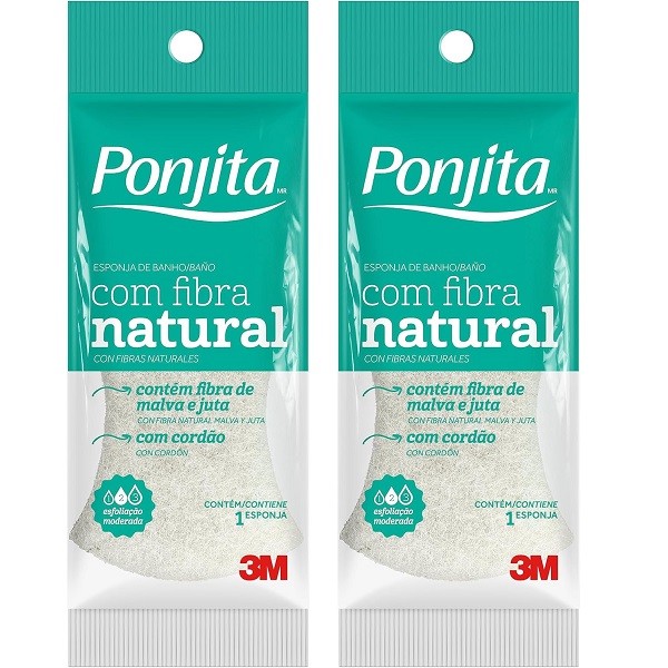 Kit com 2 Esponja de Banho com Fibra Natural Ponjita em Oferta na Shopee