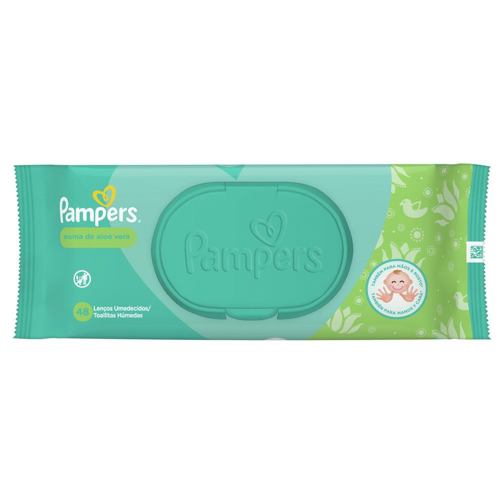 Lenços Umedecidos Pampers Aroma de Aloe Vera 48 Unidades - Mom & Baby