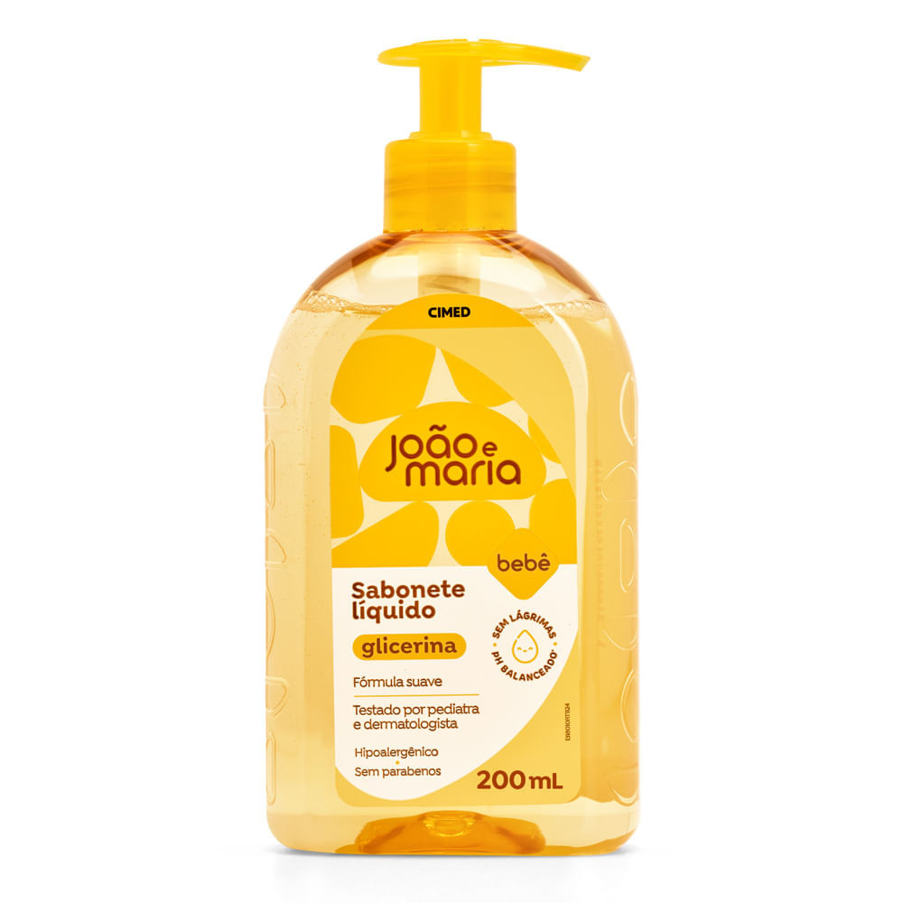 Sabonete Líquido Bebê João e Maria Glicerina 200ml - Mom & Baby
