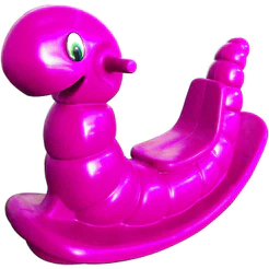 Gangorra Infantil Minhoquinha Nhoca Rosa de Plástico Moldado