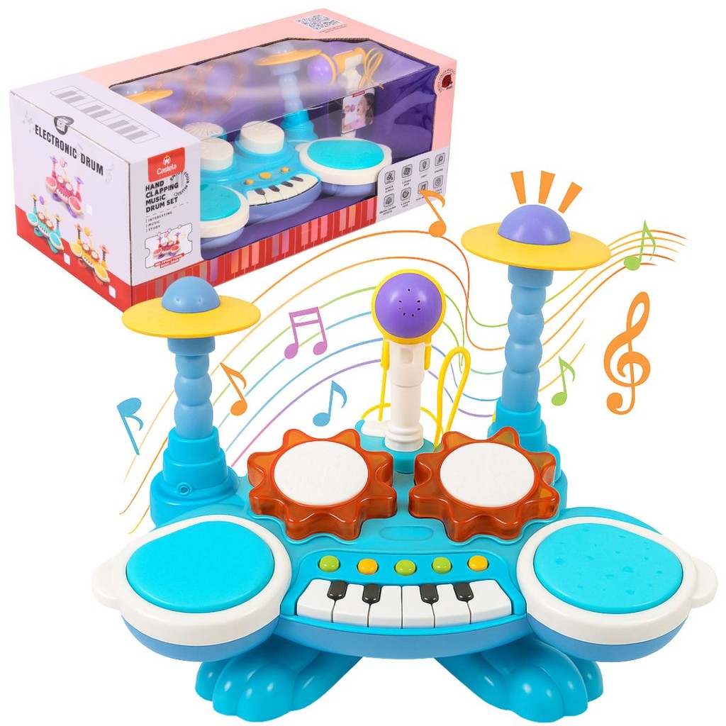 Brinquedo Bateria E Piano Com Som, Luz e Microfone - Castela em Oferta na Shopee