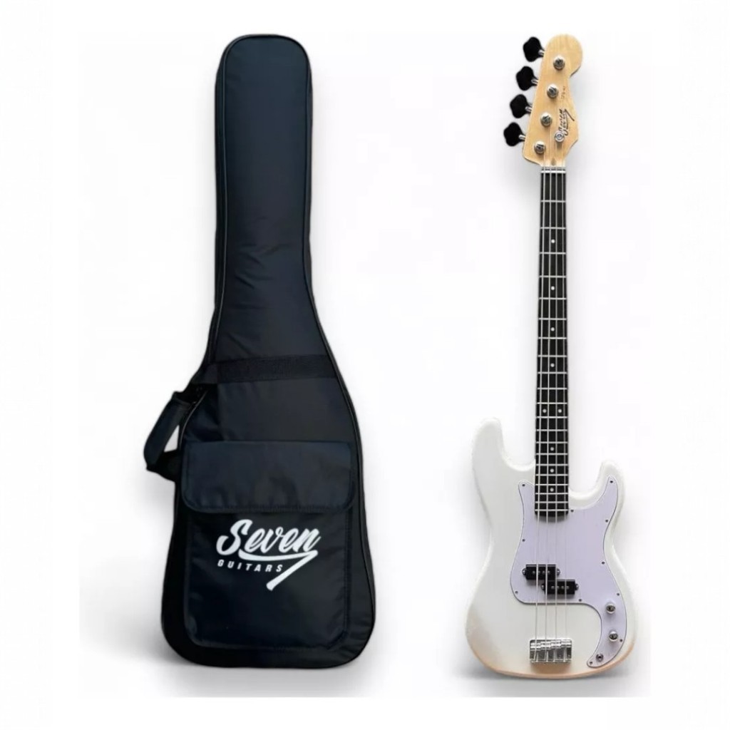 Contrabaixo Precision Bass Seven SPB-47 Wh Branco 4c Com Bag