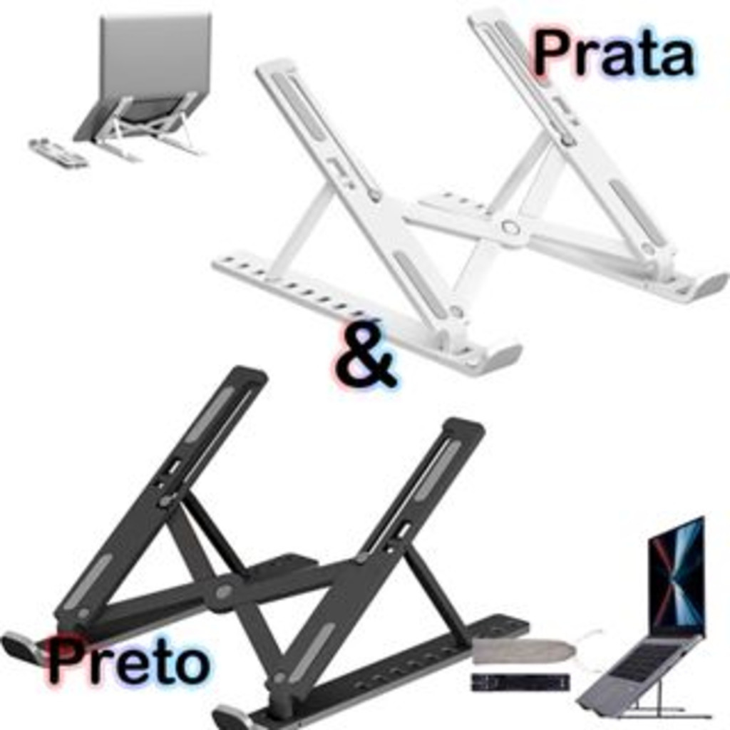 Suporte Premium de Alumínio Ergonômico para Notebook e MacBook | Base Metálica Dobrável e Elegante
