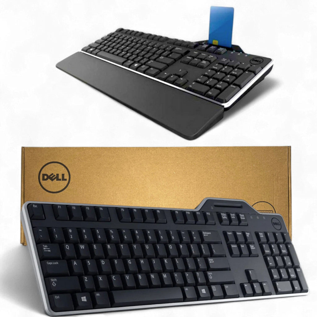 Teclado com Fio Dell KB813-BK-BPOR Wired USB Ergonômico p/ Notebook PC Escritório Reunião On-line EAD Home Office