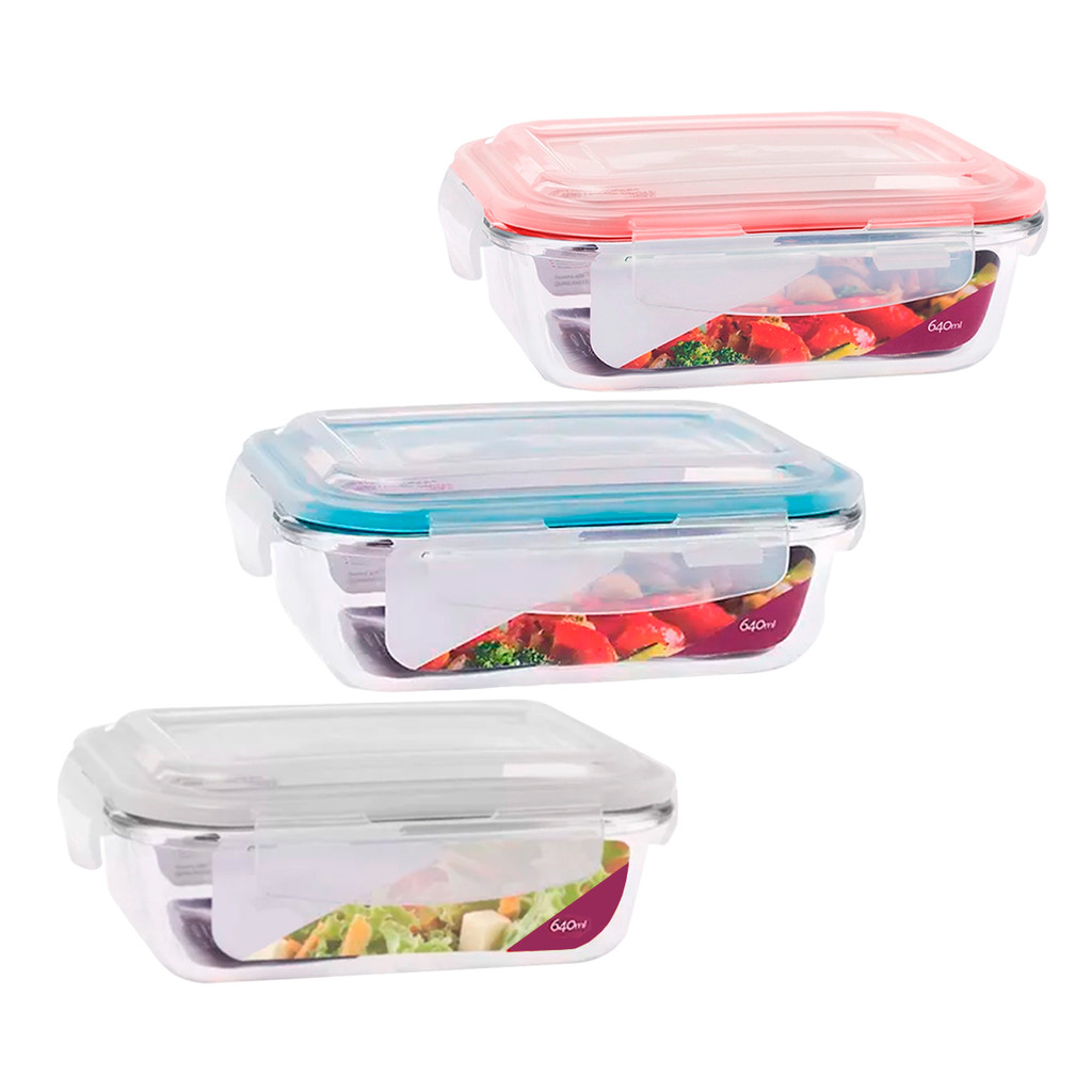 Pote de Vidro Retangular Com Tampa Hermética 640ml Belakaza em Oferta na Shopee