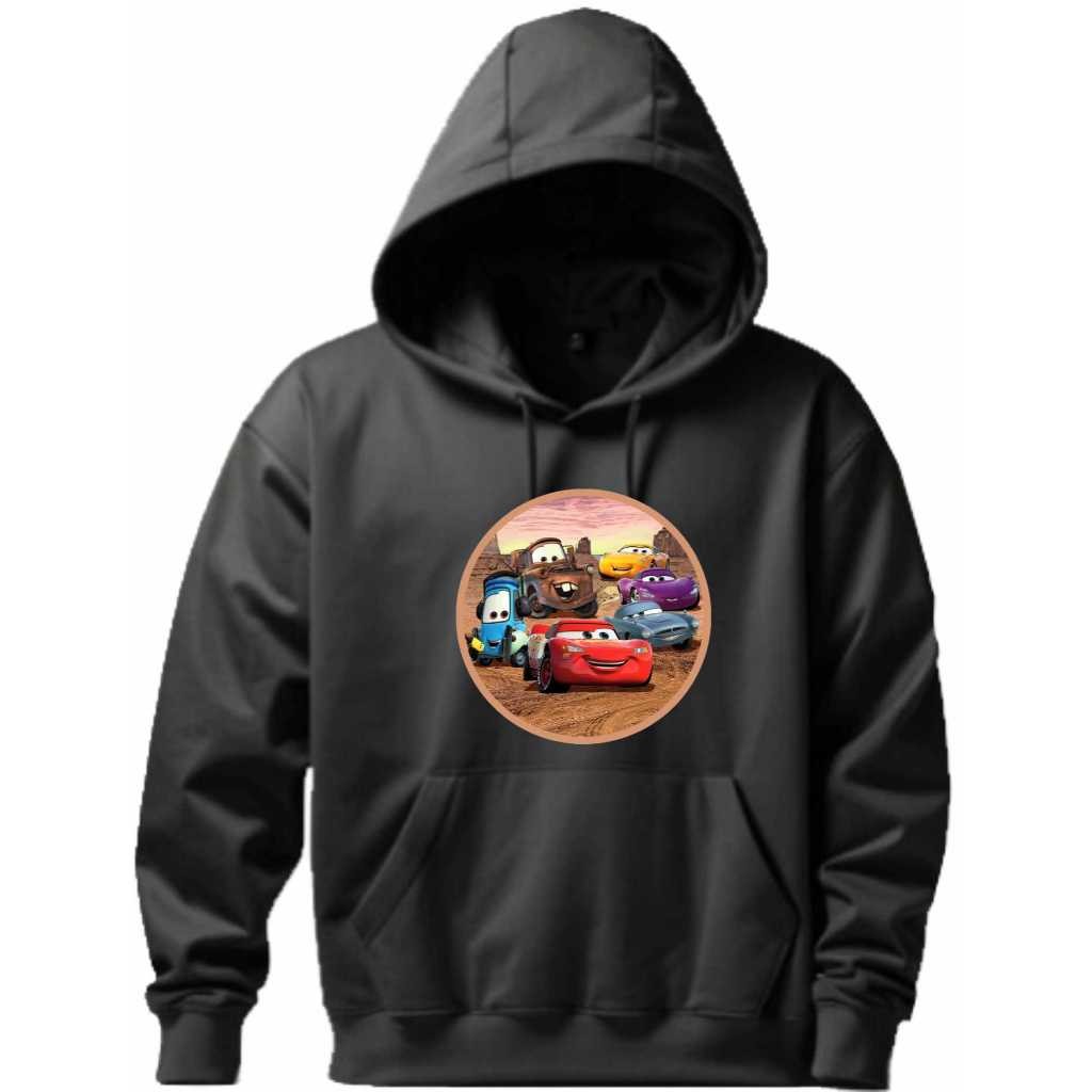 Moletom Infantil Kids juvenil  Unissex Com Capuz Canguru Estampa CARROS Relâmpago Mcqueen , Blusa De Frio