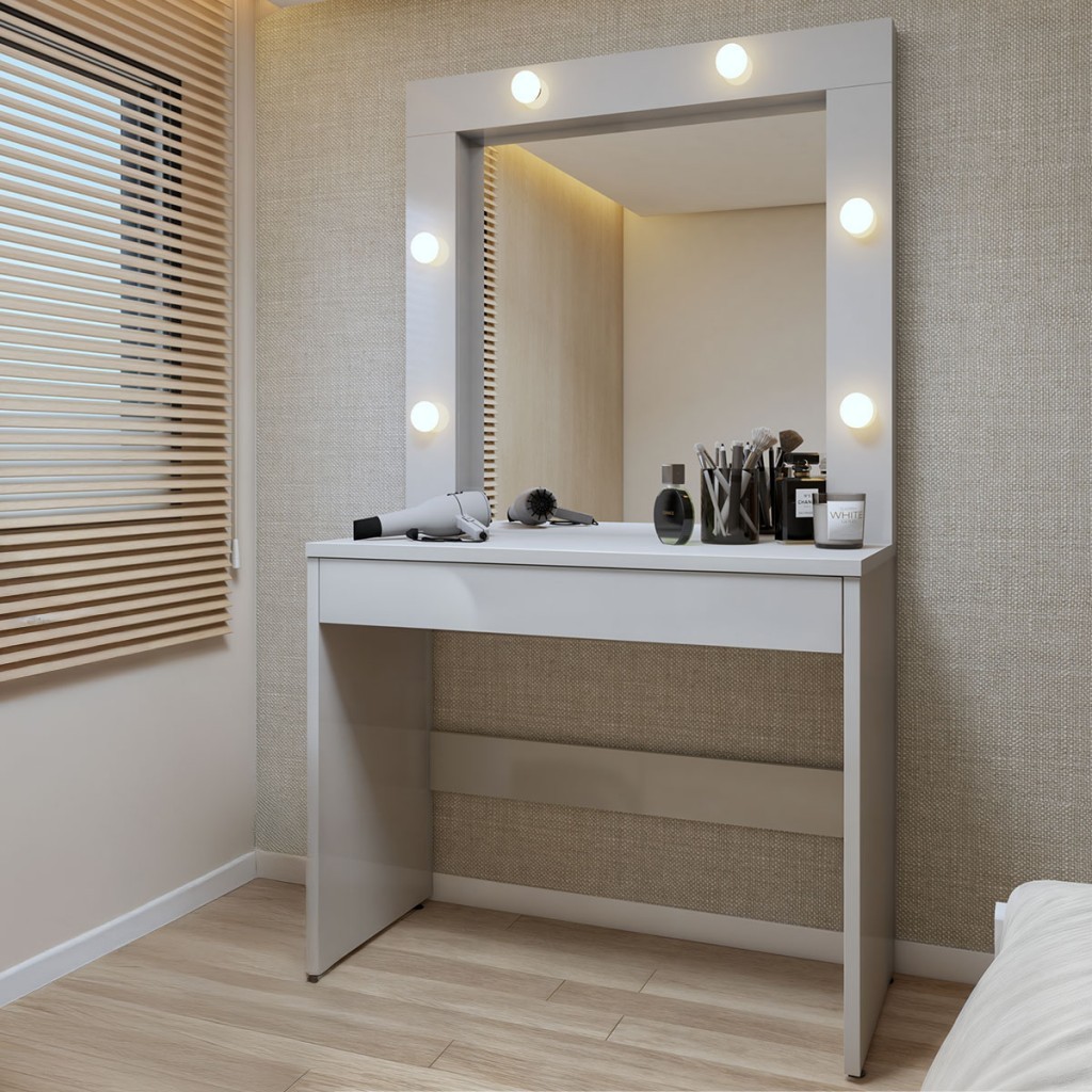 Penteadeira Camarim Requinte 1 Gaveta em Oferta na Shopee