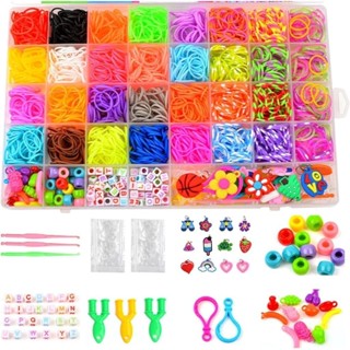 Kit de Elásticos Coloridos De Fazer Pulseira Divertidas Para Criança Temáticas Diversos Letrinhas Pingentes em Oferta na Shopee
