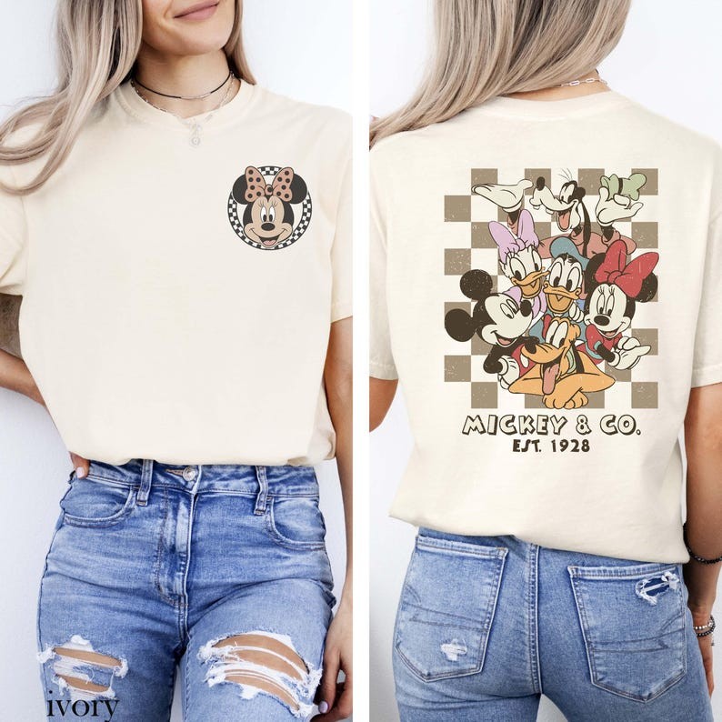 Camiseta Feminina Casual Streetwear Estampa de Retro Mickey & Co 1928 Tshirt Envio Imediato em Oferta na Shopee