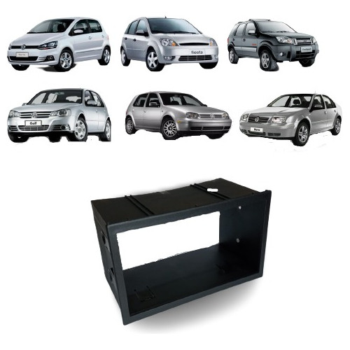 Moldura Dvd 2 Din Fox / Fiesta / Ecosport / Golf /polo /bora Preta