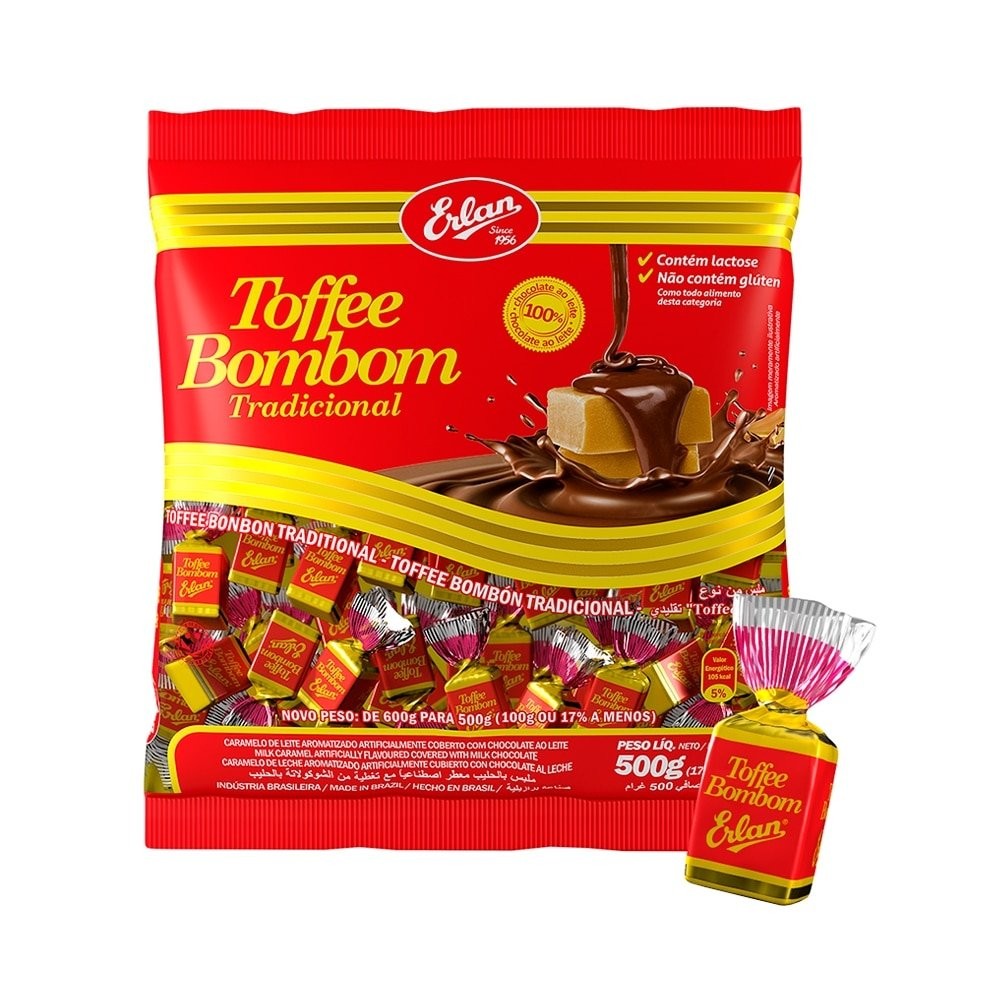 Bala Toffee Bombom 500g em Oferta na Shopee