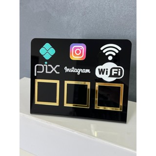 Placa Pix Display Mesa Balcão PIX INSTAGRAM E WI-FI em Oferta na Shopee