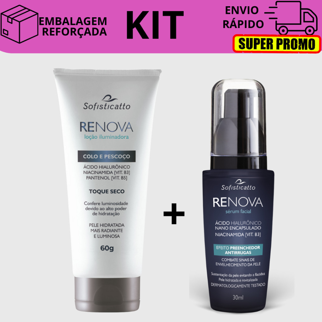 Kit Serum Creme De Colo Pescoço Tira Rugas Linhas Expressão Renova