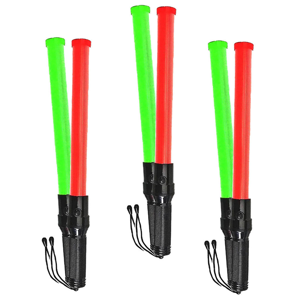 Bastao Sinalizador Grande 2 Cores Led Kit 3 Unidades Fluorescente Segurança Lanterna Emergencia Alta Luminosidade Estacionamento Transito Estrada Rodovia
