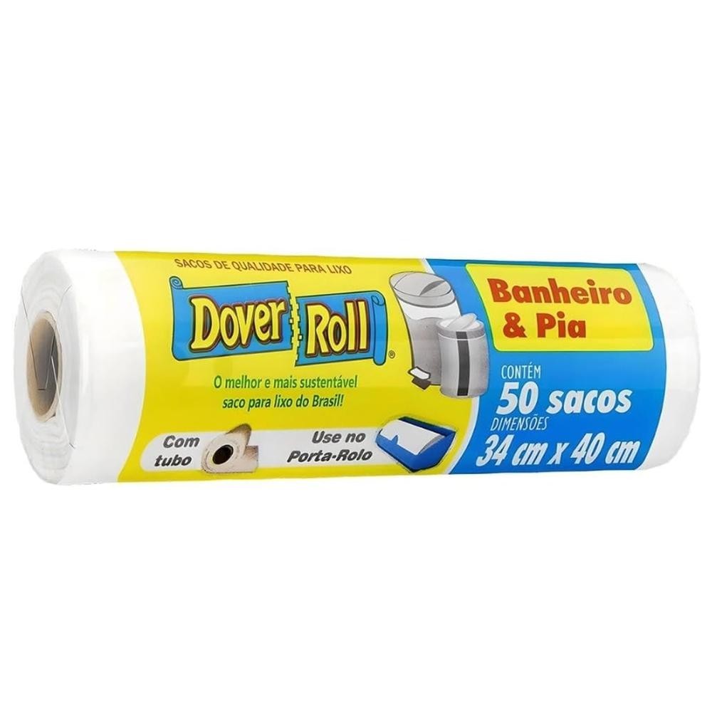Saco Para Lixo Banheiro & Pia Dover-Roll  Branco 50 Sacos 34Cm X 40Cm - Home & Living