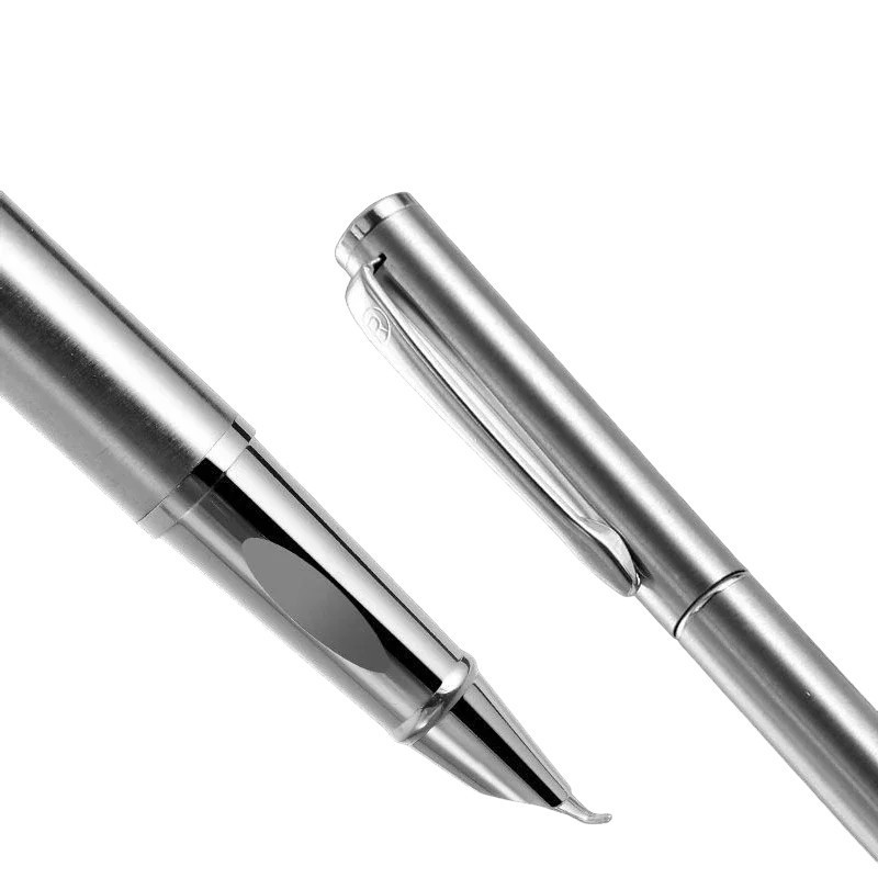 CANETA PRATA PENA TINTEIRO PRESENTE LUXO EXTRA FINA  0,38MM