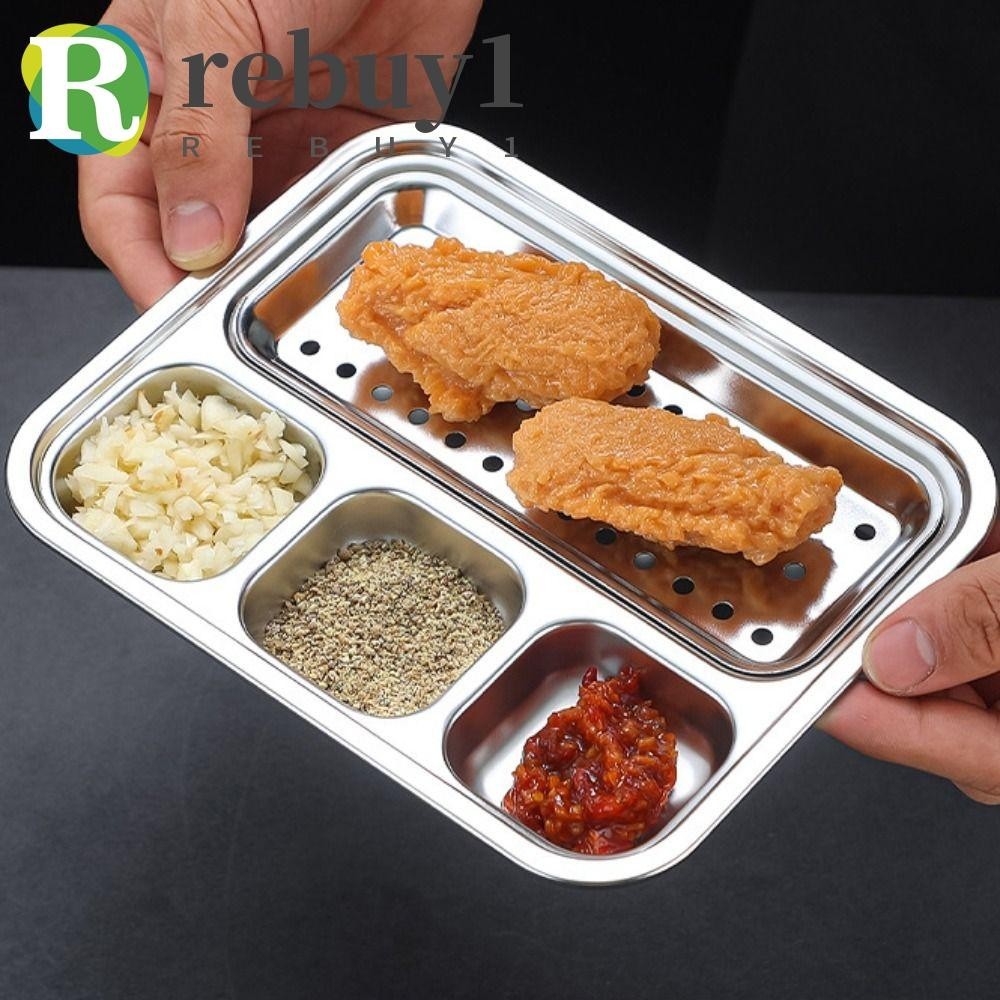 REBUY1 Churrasqueiras De Aço Inoxidável , Quadrado Com Bandeja De Drenagem Churrasqueira , Simples Conveniente 304 Placas De Bife Portáteis Camping