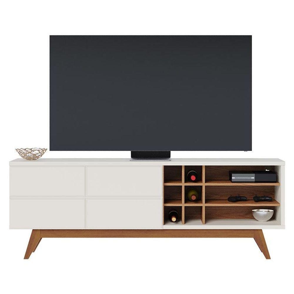 Rack Bancada Noronha 1.8 Off White Matte Freijó - Colibri em Oferta na Shopee