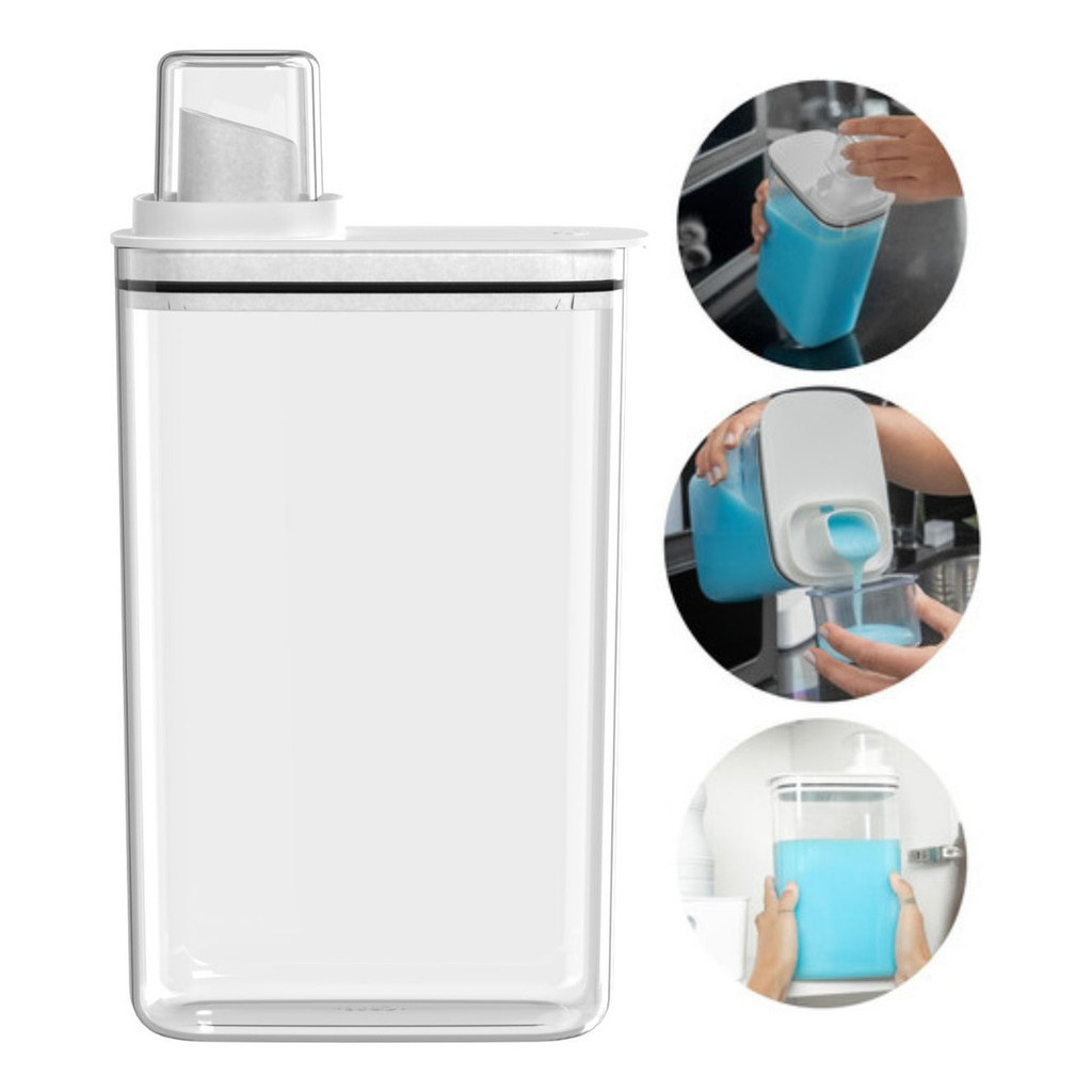 Dispenser Flow 2,3L Branco <Ou> Porta  Sabão Amaciante C/ Dosador Hermético 2,3lts
