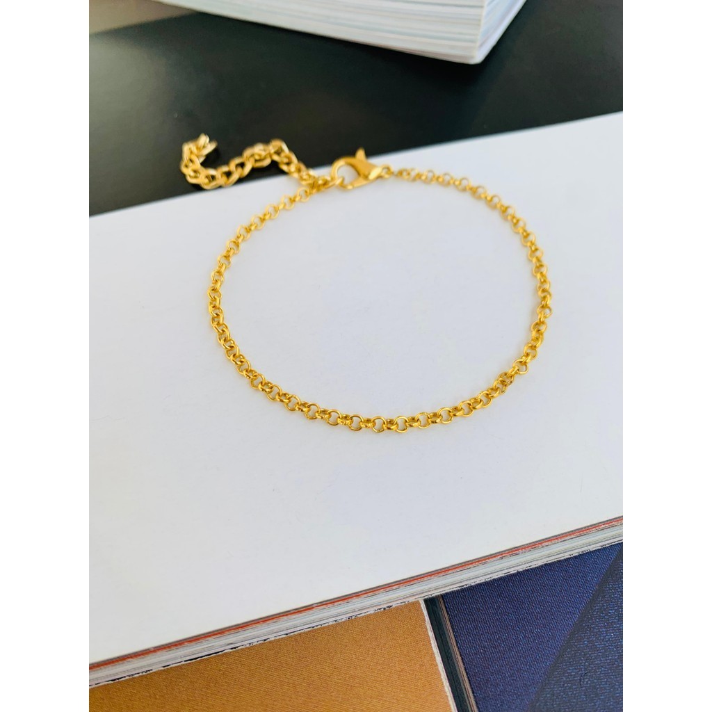 Pulseiras Delicadas Semi Joia Mini Elo português Verniz Italiano
