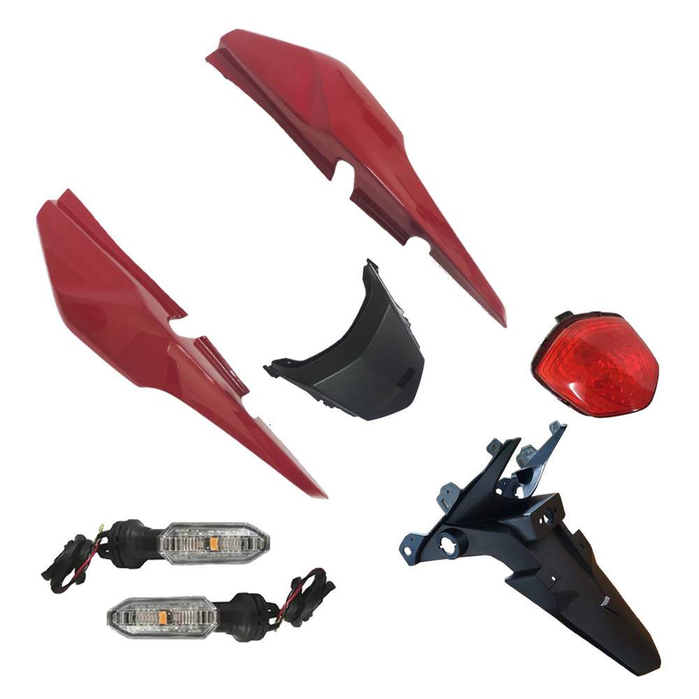 PARALAMA TRAS RABETA LANTERNA E PISCA LED FAN 150 14/15 /160 16 E 19/21 VERMELHO