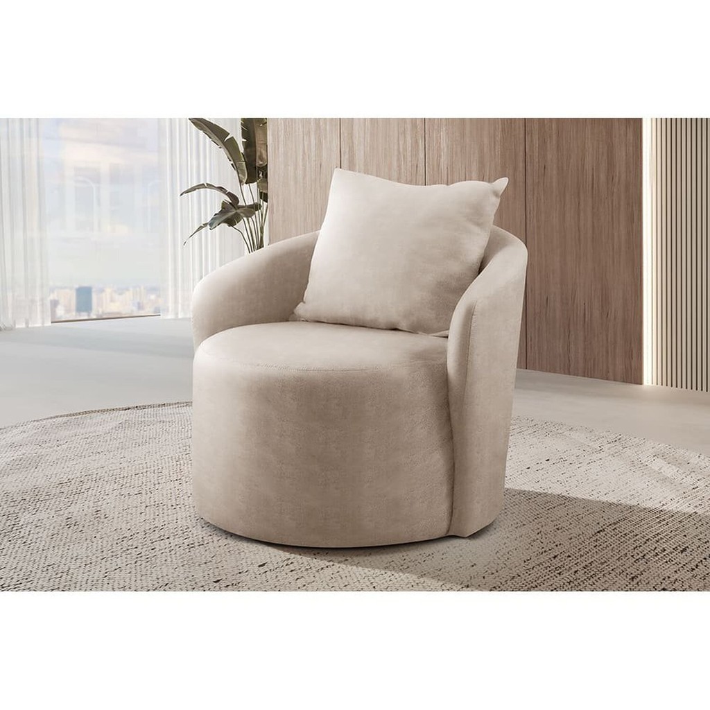 Poltrona Decorativa para Sala de Estar Redonda Califórnia