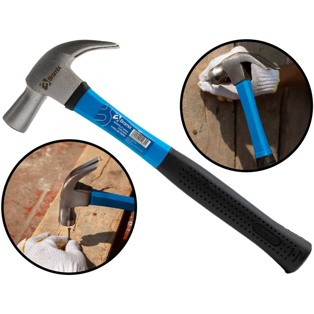 Martelo Tipo Unha Aço Forjado Com Cabo De Fibra De Vidro Emborrachado Profissional 29mm em Oferta na Shopee