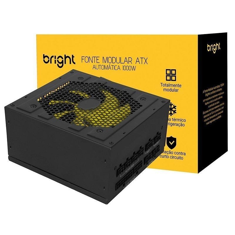 Fonte Atx Bright Gamer 1000Wts Modular Bivolt Ft005