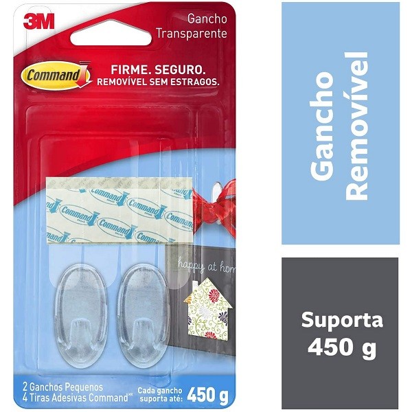 Gancho Adesivo Command Pequeno ATE 450G 2 Unidades 3M