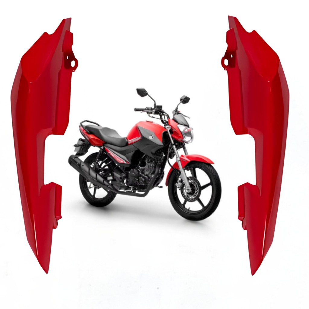 KIT CARENAGEM RABETA LATERAL TRASEIRA FACTOR 150 2016 À 2024 VERMELHO PARAMOTOS YAMAHA