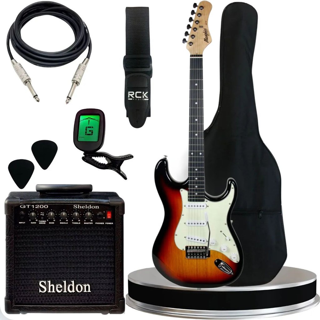 Kit Completo de Guitarra Tagima Memphis + Amplificador e Acessórios