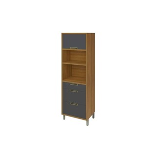 Paneleiro de Cozinha Imperatriz Torre Quente c/1 Porta e 3 Gavetas 70cm Freijo/Grafite - Nesher em Oferta na Shopee