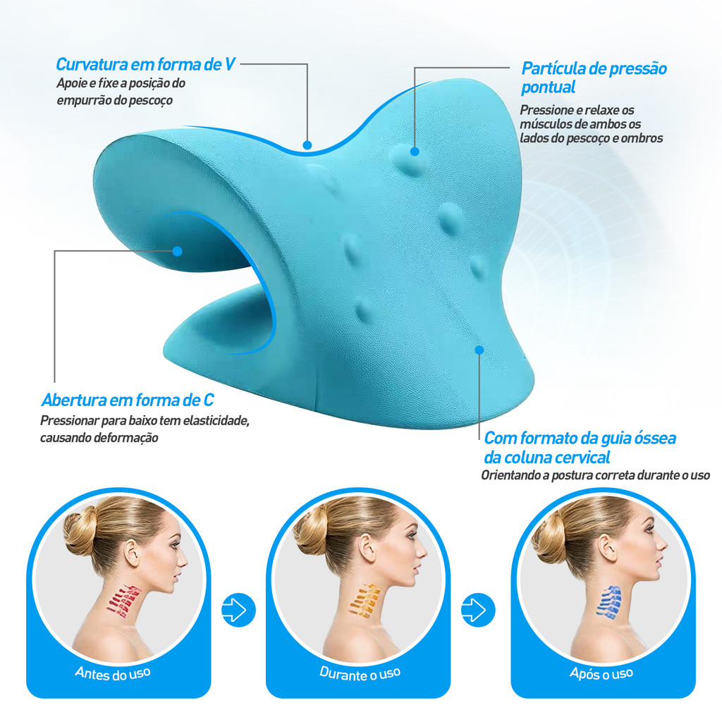 Travesseiro Cervical Ergonômico com Massageador