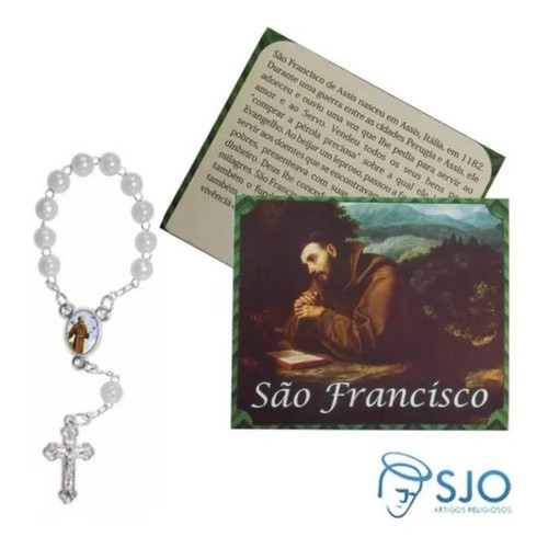 10 Cartão com Mini Terço de São Francisco de Assis em Oferta na Shopee