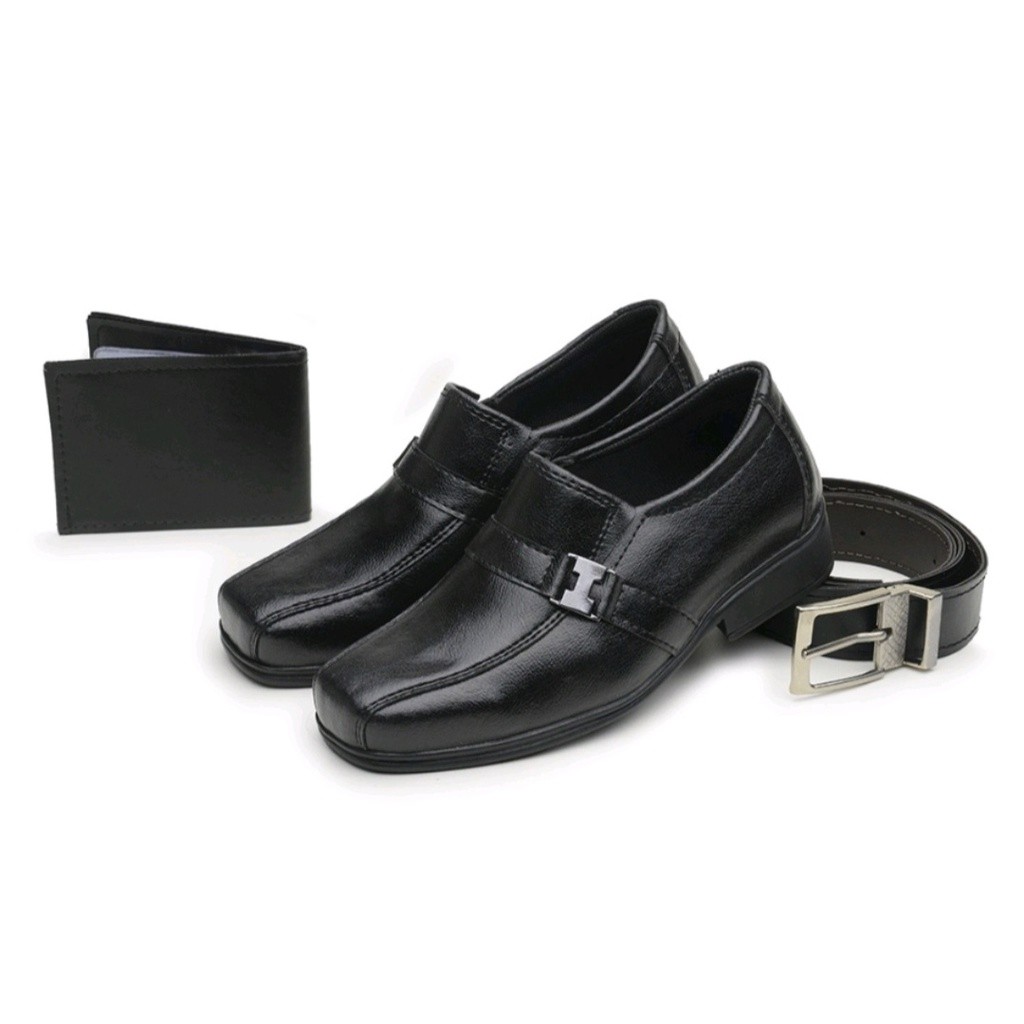 Kit 1 Par De Sapato Social Infantil Masculino + Carteira + Cinto Infantil