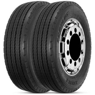 Kit 2 Pneu Aro 22.5 385/65R22.5 Xbri Ecoplus F1 20PR TL Liso em Oferta na Shopee