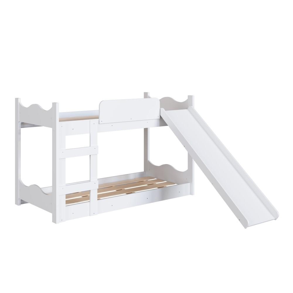 Beliche Cama Solteiro Infantil Escada Escorregador Branco