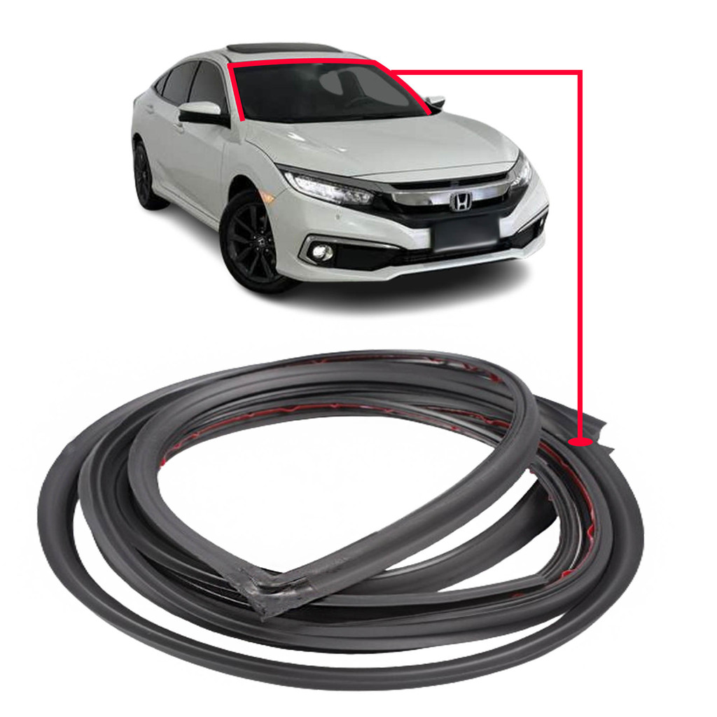 Borracha Arremate Parabrisa Trave Adesivado Honda Civic 2012 a 2022 Borrachauto