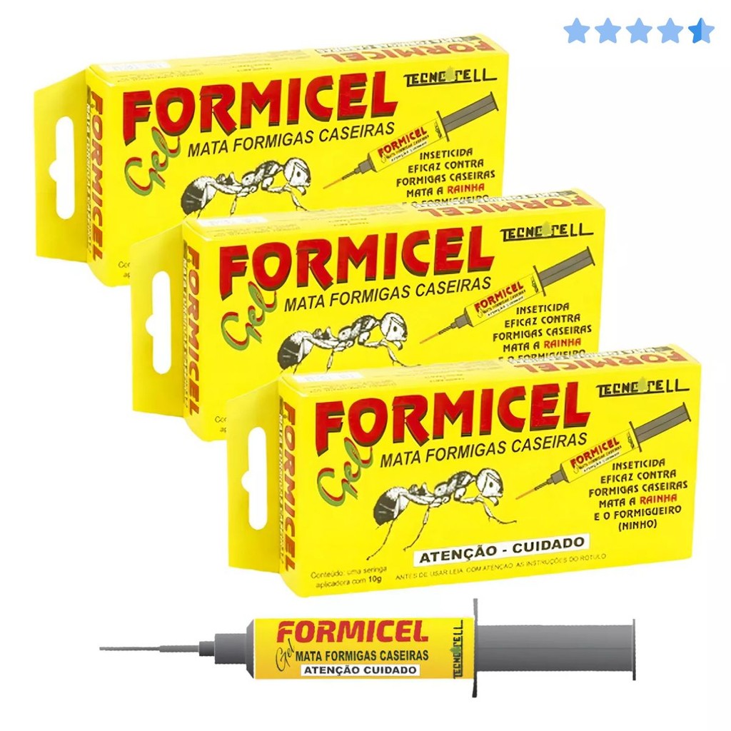 Kit 3 Formicel Gel Elimina Formigas Caseiras 10g