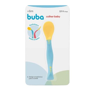 Colher Baby Flexível Azul 5248 - Buba em Oferta na Shopee