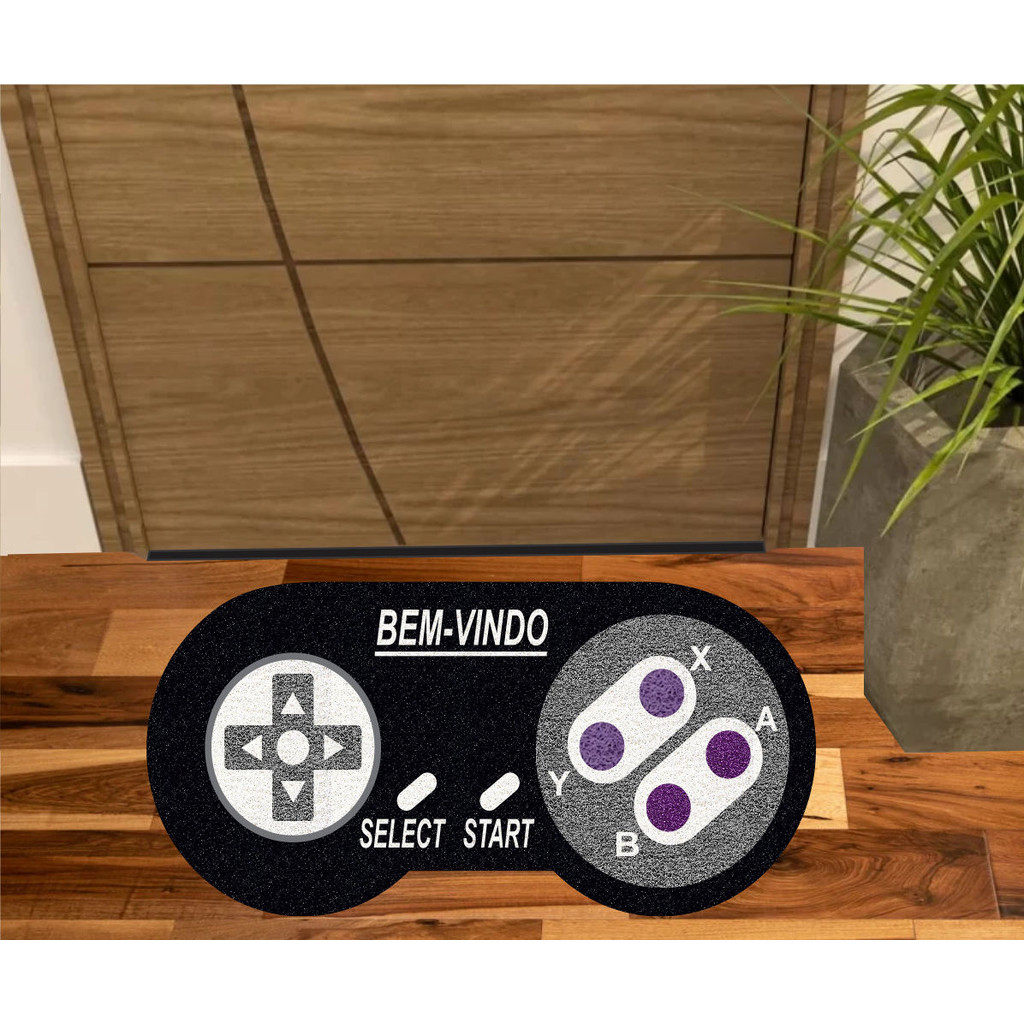 Tapete Capacho Controle do Super Nintendo Video Game 80X40cm