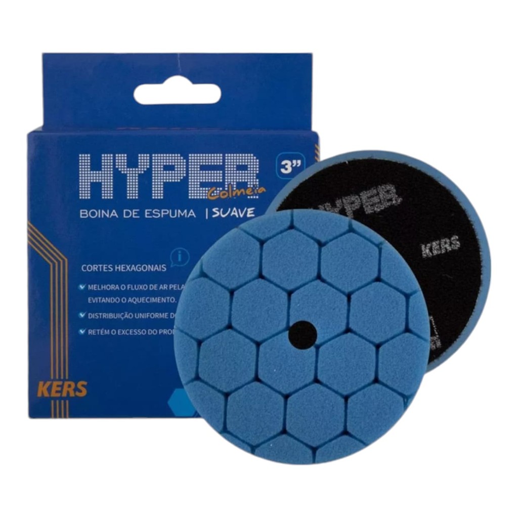 Boina Espuma Azul Hyper 3 Polegadas Suave Lustro Kers em Oferta na Shopee