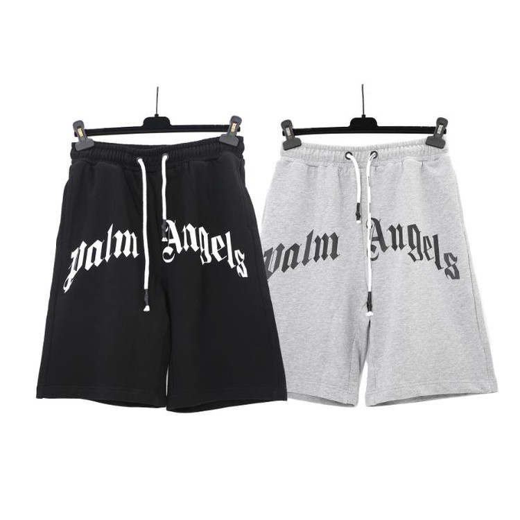 Novo Estilo Algodão Puro Impresso PALM ANGELS Logotipo Carta Calções Casuais