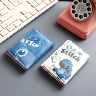 Stitch carteira curta 2024 novo estilo curto moeda bolsa titular do cartão estudante bonito Original pequeno 30% de desconto em Oferta na Shopee