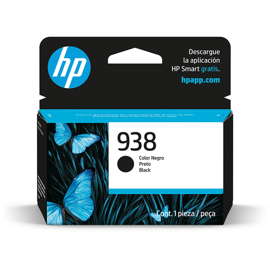 Cartucho HP 938 Original 4S6X8PL Preto p/ Officejet Pro 9110, 9120, 9130, 9720, 9730 em Oferta na Shopee