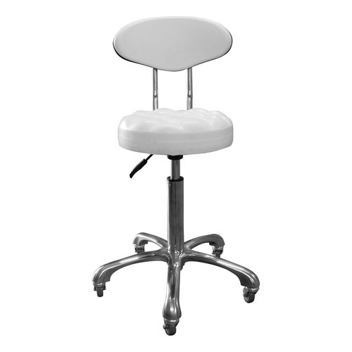 Cadeira Mocho Bola Fit Encosto Ajuste A Gás Estética Base Cromada Estética Manicure Estek
