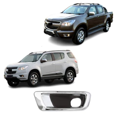 Moldura Farol Milha S10 Blazer 2012 2013 2014 Lado Esquerdo Motorista Cromada Grade Farol Auxiliar