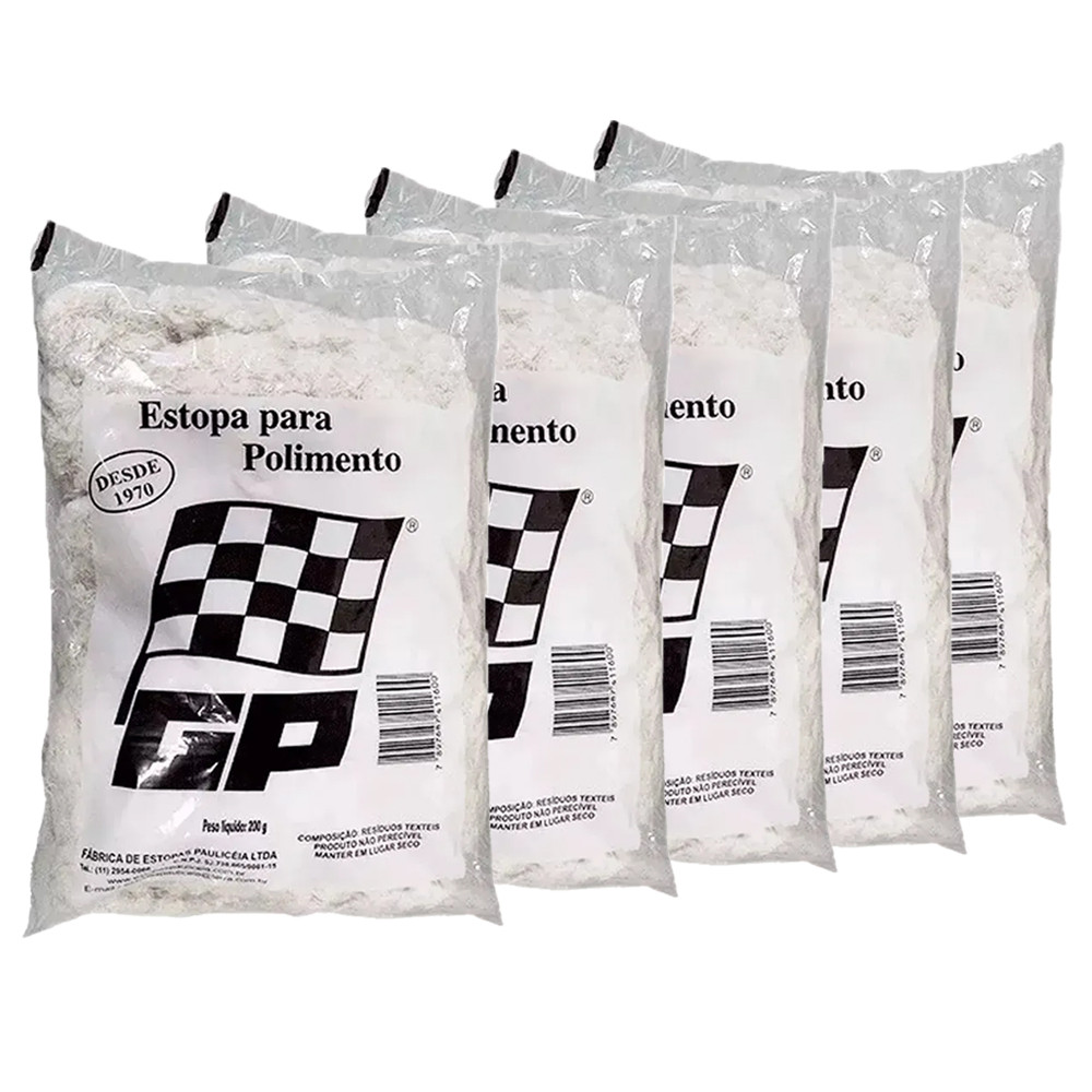 Kit com 5 Estopas Para Polimento GP Pauliceia 150g