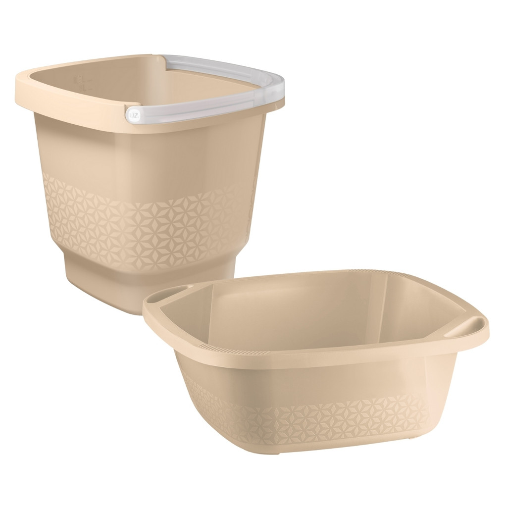 Kit Lavanderia Multiuso Balde 12L + Bacia 8,5L Organização Limpeza Casa Roupas Quintal Uz - Cores