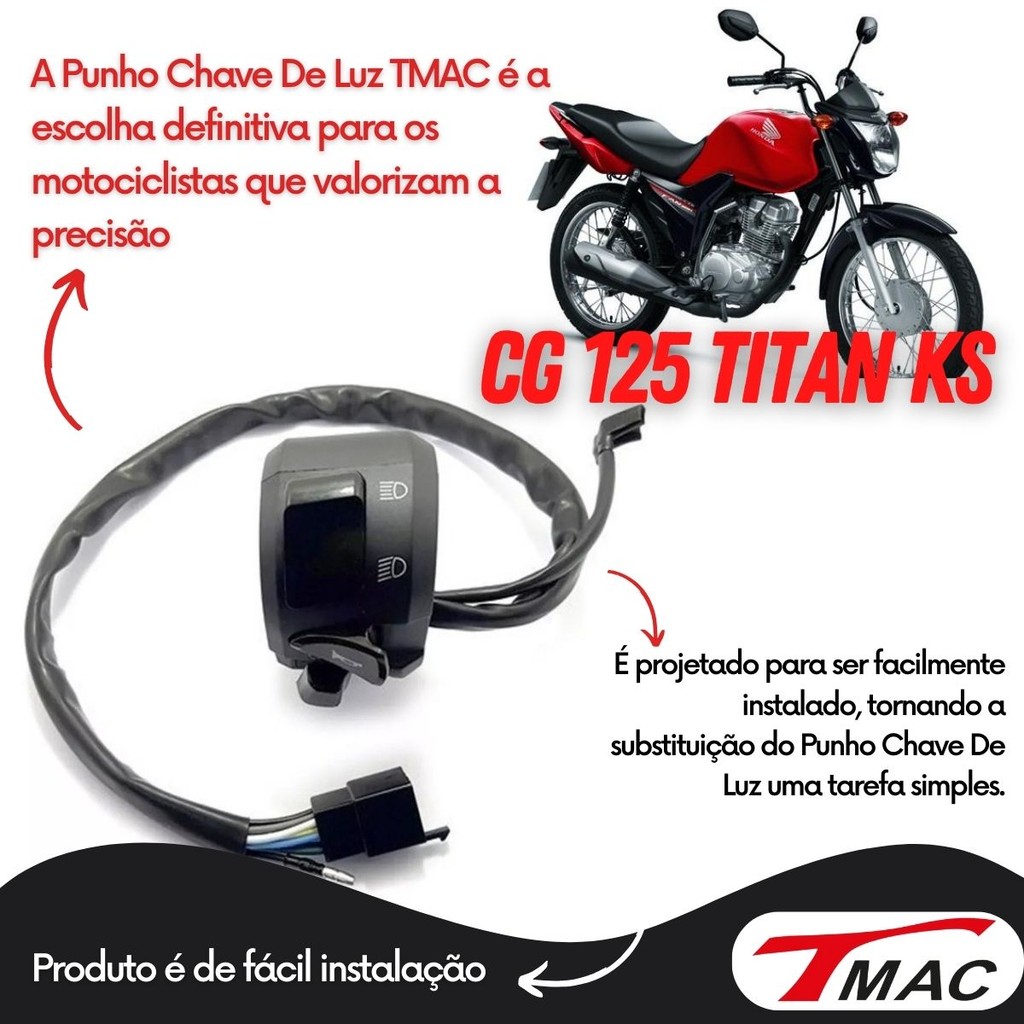 Punho Chave De Luz Seta Cg 125 Cg 150 Cg 160 Buzina Pisca — imagem 2 de 2